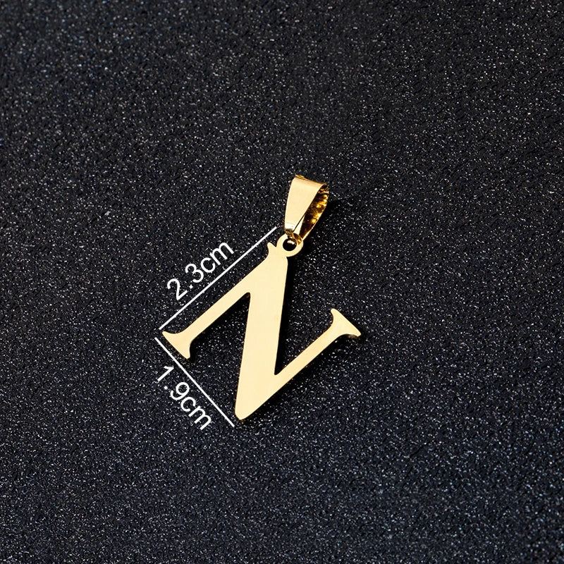 SONYA A To Z Stainless Steel 26 Letters Initial Pendant For Women Alphabet  DIY Pendants Friends Family Gifts