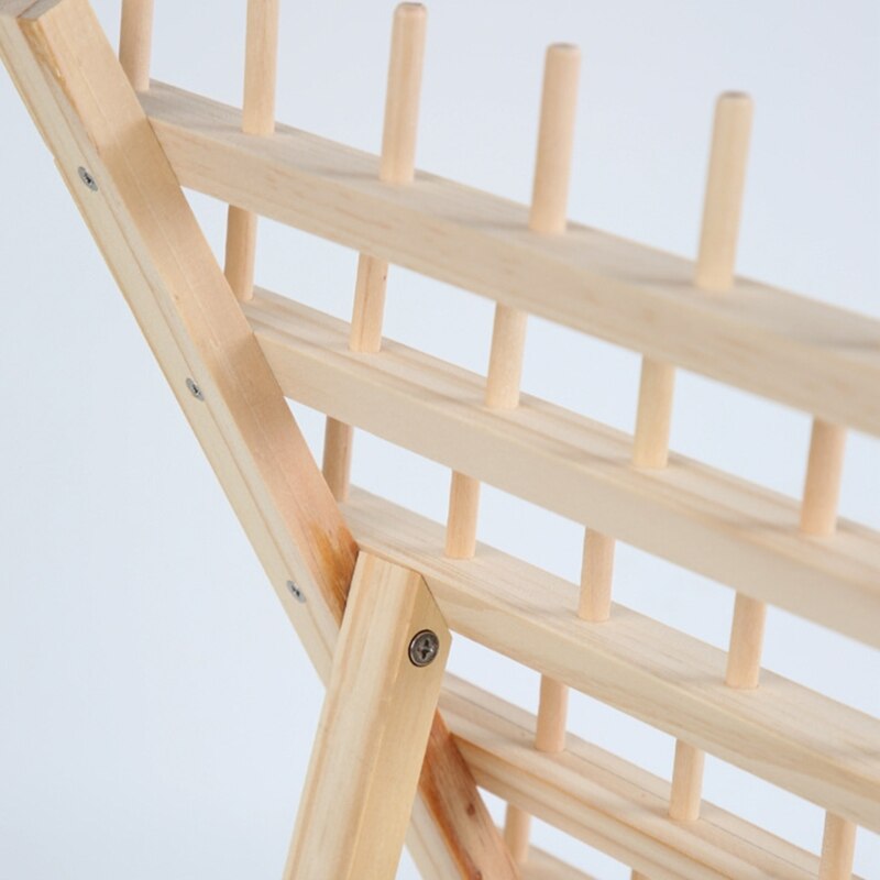 Foldable Wooden Thread Holder 30/80/120 Spools Sewing Embroidery Thread Rack Organizer Wall Hanging Cones Stand Shelf Needlework