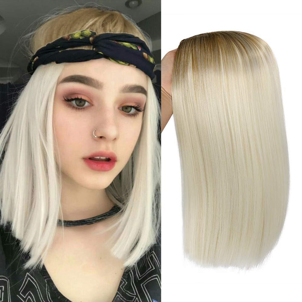 FAVE Ombre Black Purple/Blonde/Grey/Flax Brown/ Straight Synthetic Wig Shoulder Length Middle Part Cosplay For Women's Daily Wig