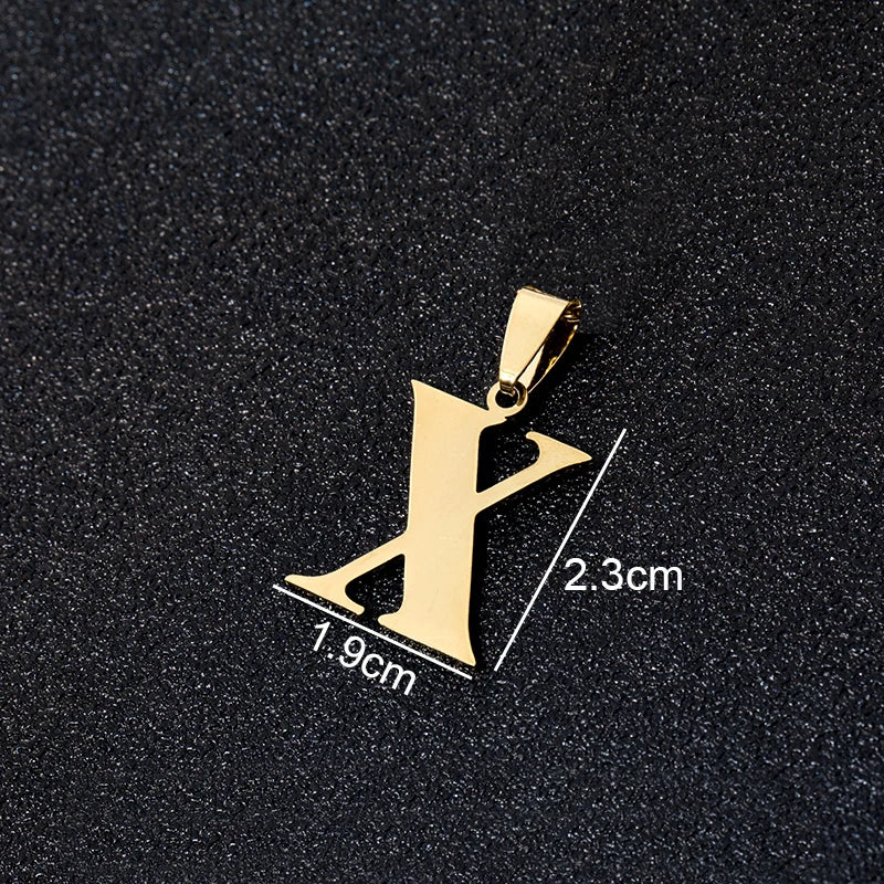 SONYA A To Z Stainless Steel 26 Letters Initial Pendant For Women Alphabet  DIY Pendants Friends Family Gifts