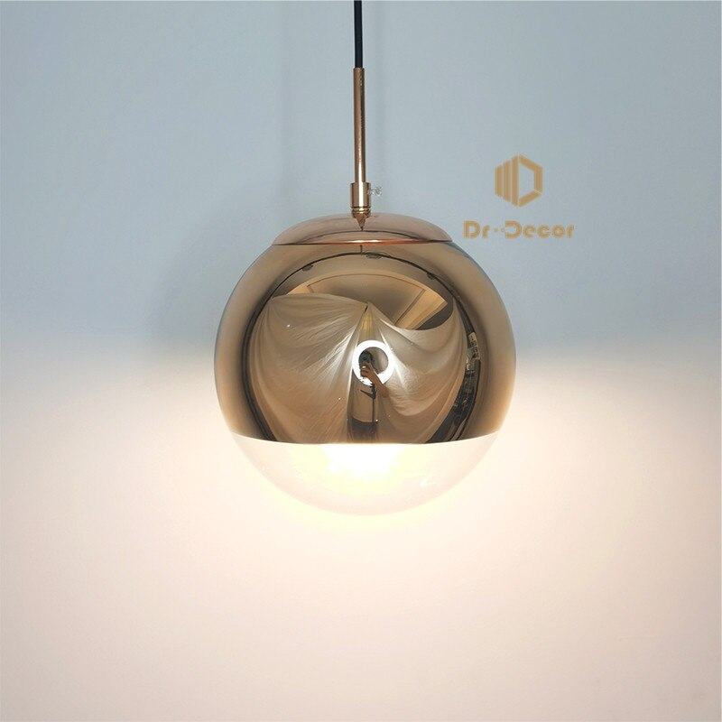 Nordic Minimalism Led Pendant Lights Silver Round Ball Pendant Lamps for Living Room Kitchen Luminaire Restaurant Indoor Light