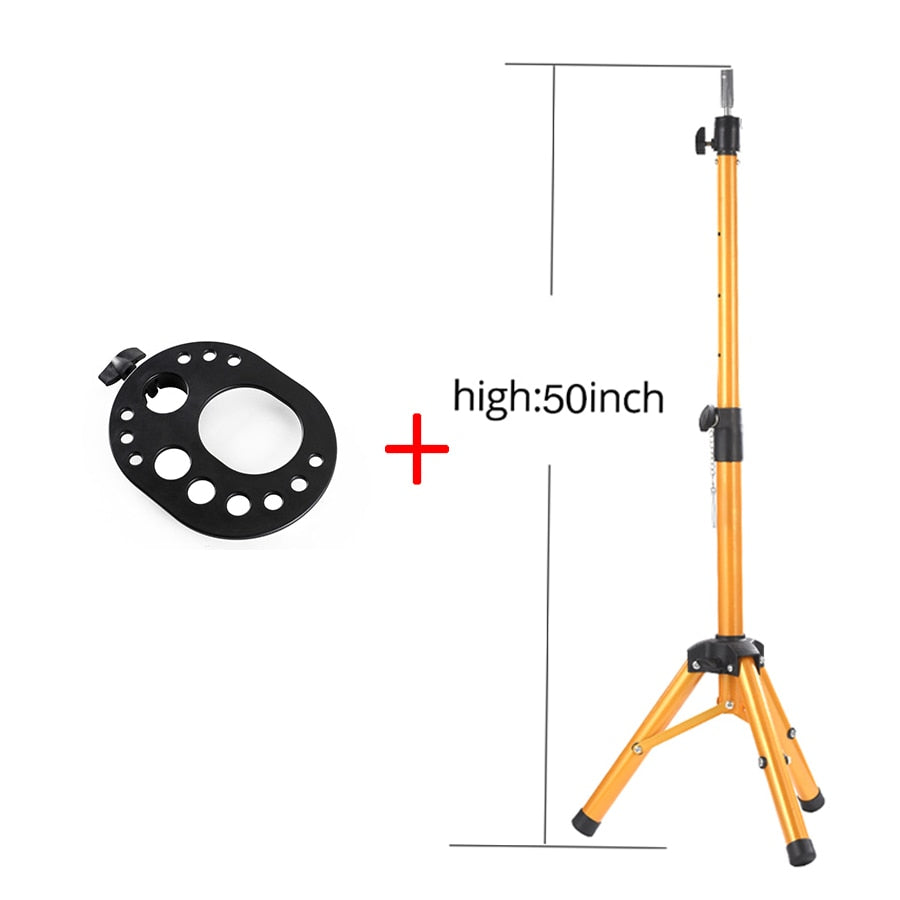Alileader 2022 New Adjustable Mannequin Head Tripod Black Gold 125 Cm Canvas Mannequin Head Wig Stand Tripod Wig Making Kit штат