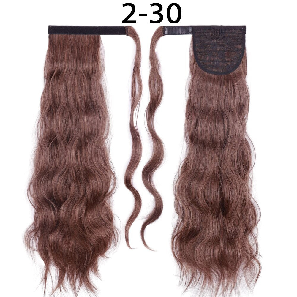 MerisiHair Synthetic Ponytail Extension Long Black Drawstring Wavy Ponytail Hair African American for Women Body Wavy Ponytail