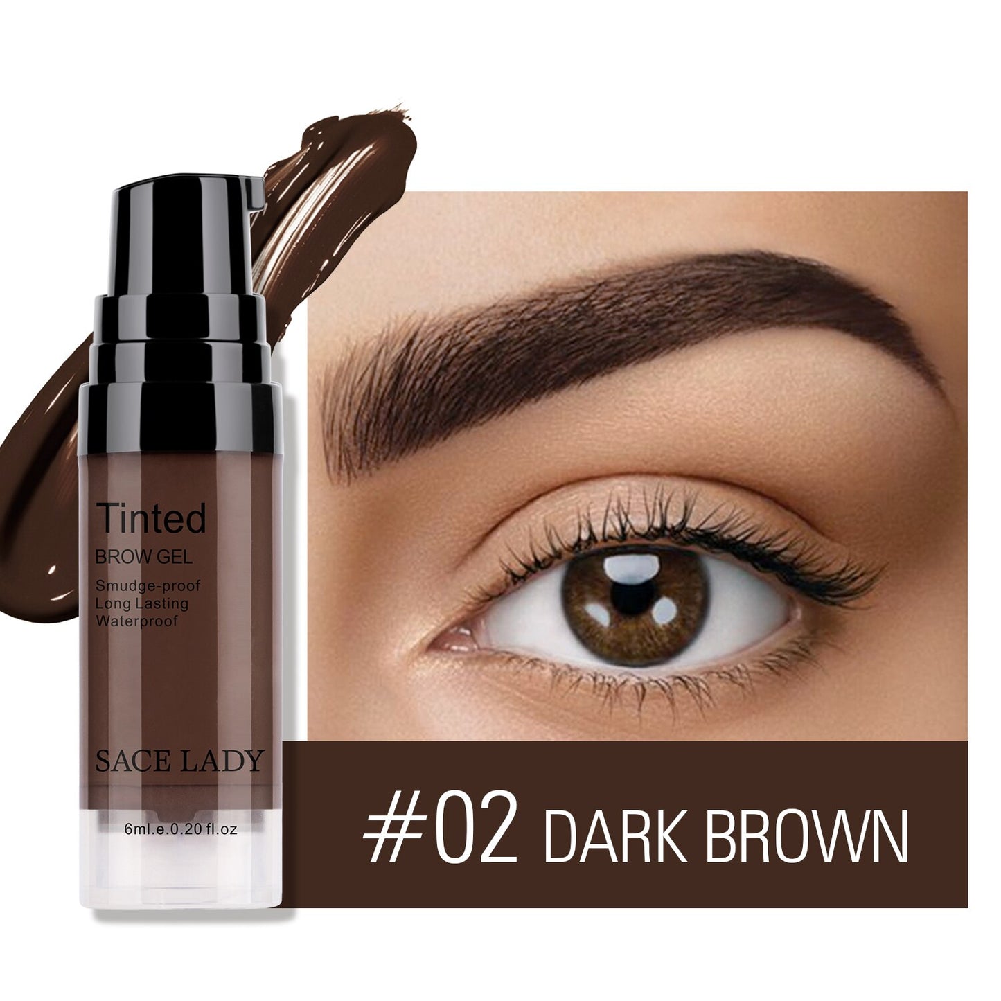 6 Colors Black Brown Eyebrow Gel Long Lasting Waterproof Eye Brow Tint Cream Smooth Makeup Eyebrow Wax Pomade Cosmetics 6ML