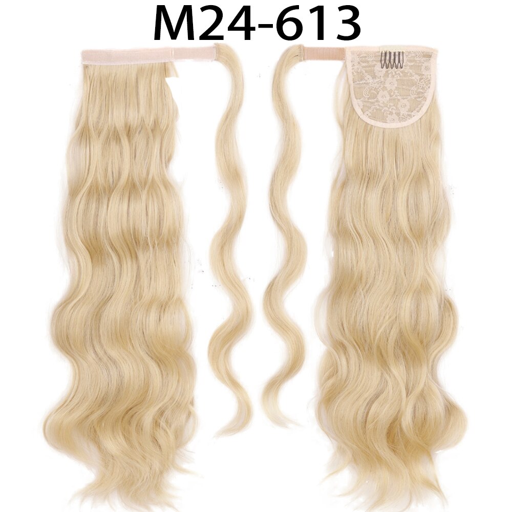 MerisiHair Synthetic Ponytail Extension Long Black Drawstring Wavy Ponytail Hair African American for Women Body Wavy Ponytail