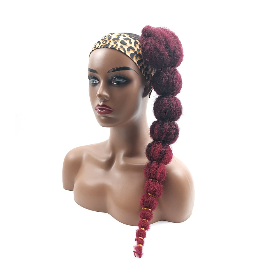 Hairpiece Ponytail Hair Extension for Black Women Afro Puff Kinky Curly Horse Tail Clip in Drawstring False Pigtail Synthetic
