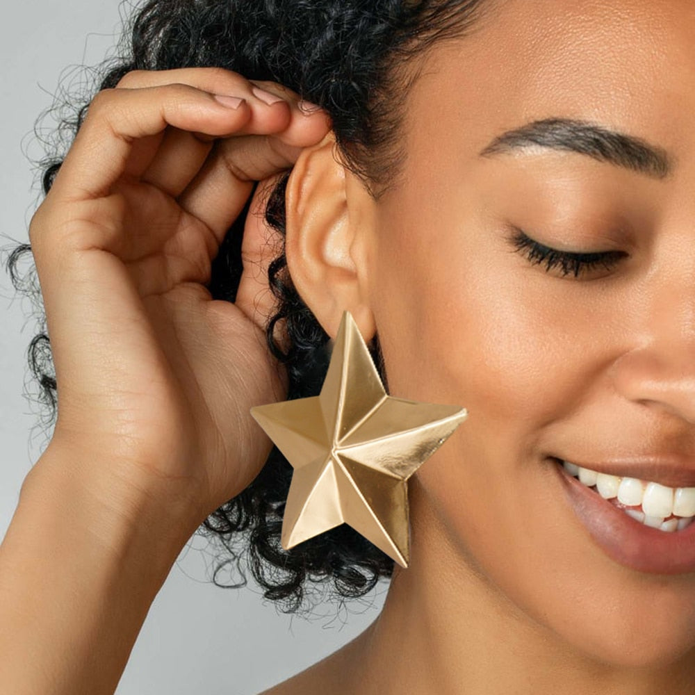 Hoop Earring For Women Gold Color Stud Big Pendant dangle Drop  Earrings