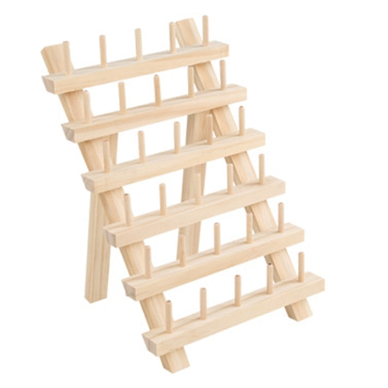 Foldable Wooden Thread Holder 30/80/120 Spools Sewing Embroidery Thread Rack Organizer Wall Hanging Cones Stand Shelf Needlework