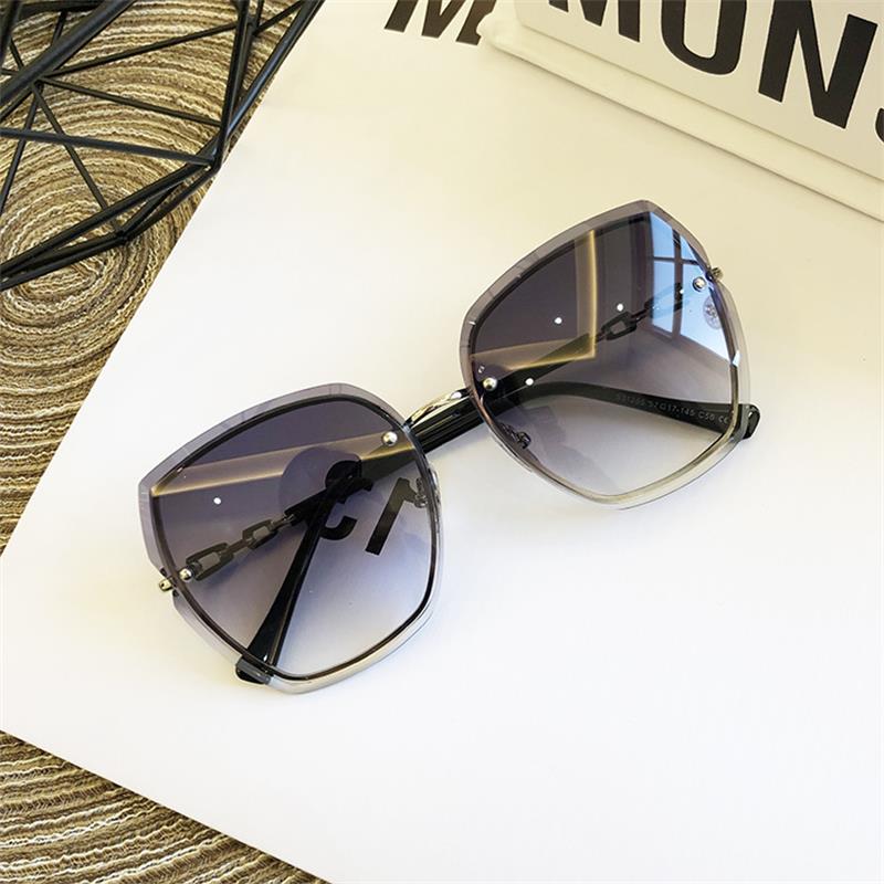 Famous Brand Design Rimless Women Sunglasses Luxury Glasses Lady Sun glass Woman 2023 Gradient Pink Blue Lens Eyeglasses Square