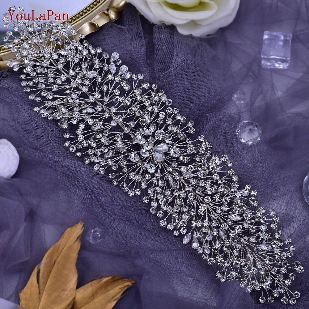 YouLaPan HP409 Wedding Woman Tiara Headdresses for Bridal Headband Wedding Hair Accessories Luxury Rhinestone Bride Headwear