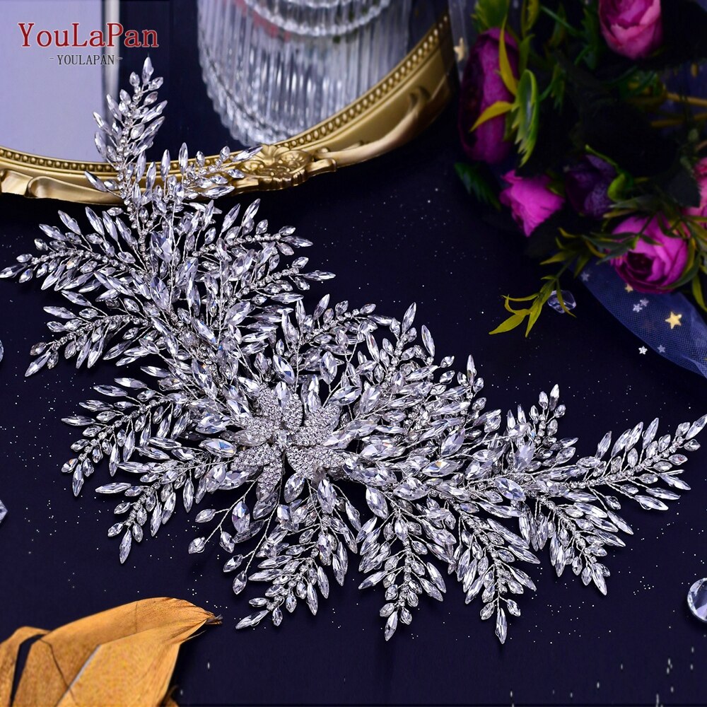 YouLaPan HP409 Wedding Woman Tiara Headdresses for Bridal Headband Wedding Hair Accessories Luxury Rhinestone Bride Headwear