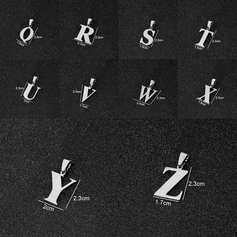 SONYA A To Z Stainless Steel 26 Letters Initial Pendant For Women Alphabet  DIY Pendants Friends Family Gifts