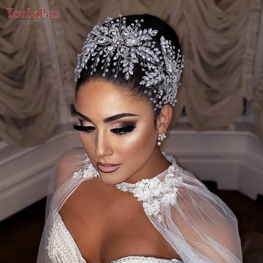 YouLaPan HP409 Wedding Woman Tiara Headdresses for Bridal Headband Wedding Hair Accessories Luxury Rhinestone Bride Headwear
