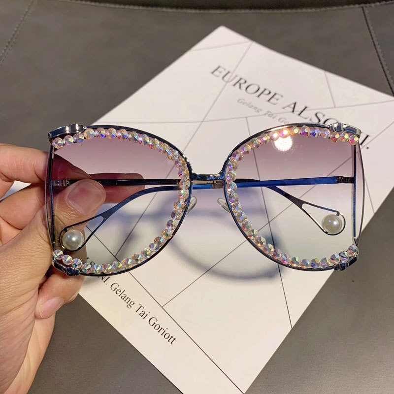 2023 Sunglasses Women Oversized  Bling Diamond y2k Fashion Design Sun glasses Ladies Luxury Glasses Vintage Shades Bulk Oculos
