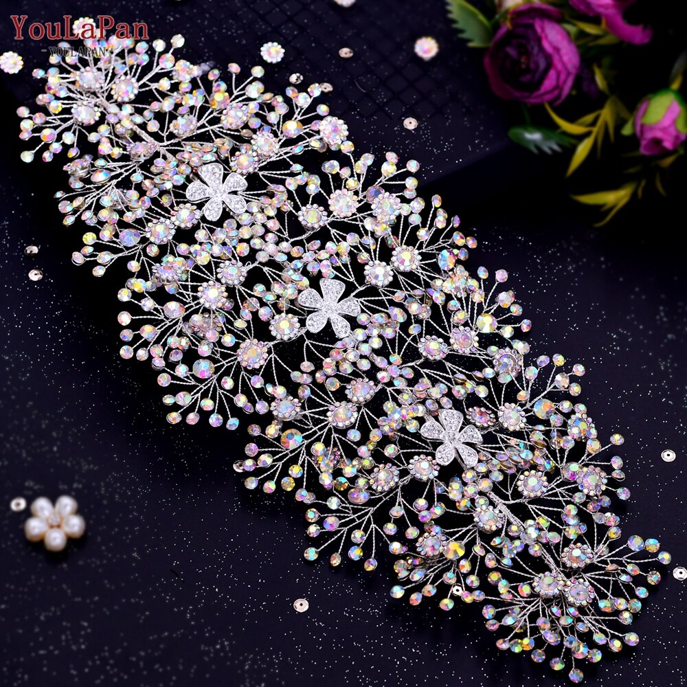 YouLaPan HP409 Wedding Woman Tiara Headdresses for Bridal Headband Wedding Hair Accessories Luxury Rhinestone Bride Headwear