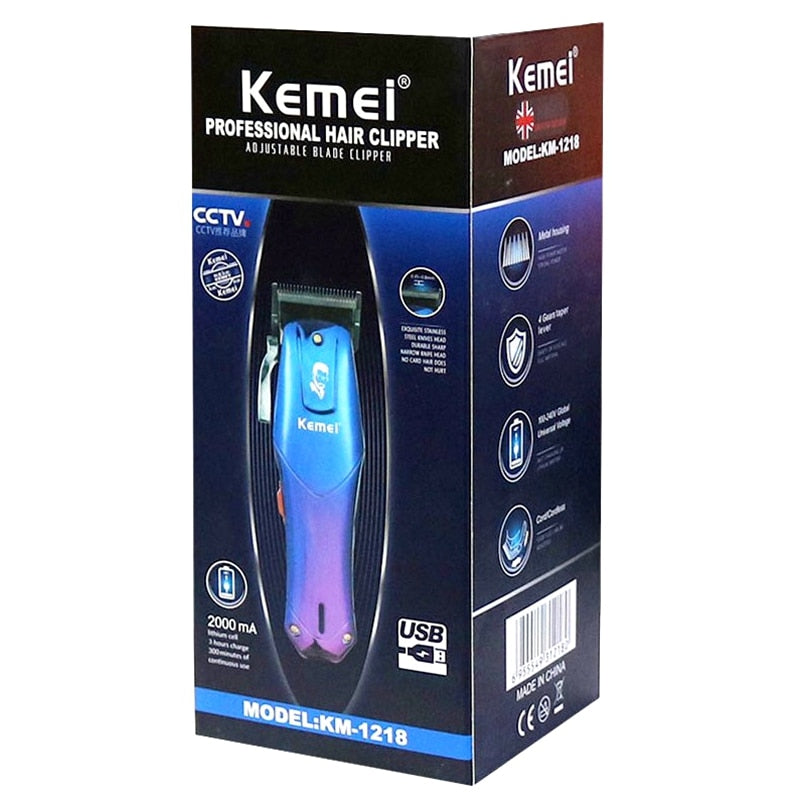 Original Kemei Cord/Cordless Powerful Men Hair Clipper Rechargeable Electric Beard Hair Trimmer Adjustable Hair Cut Machine