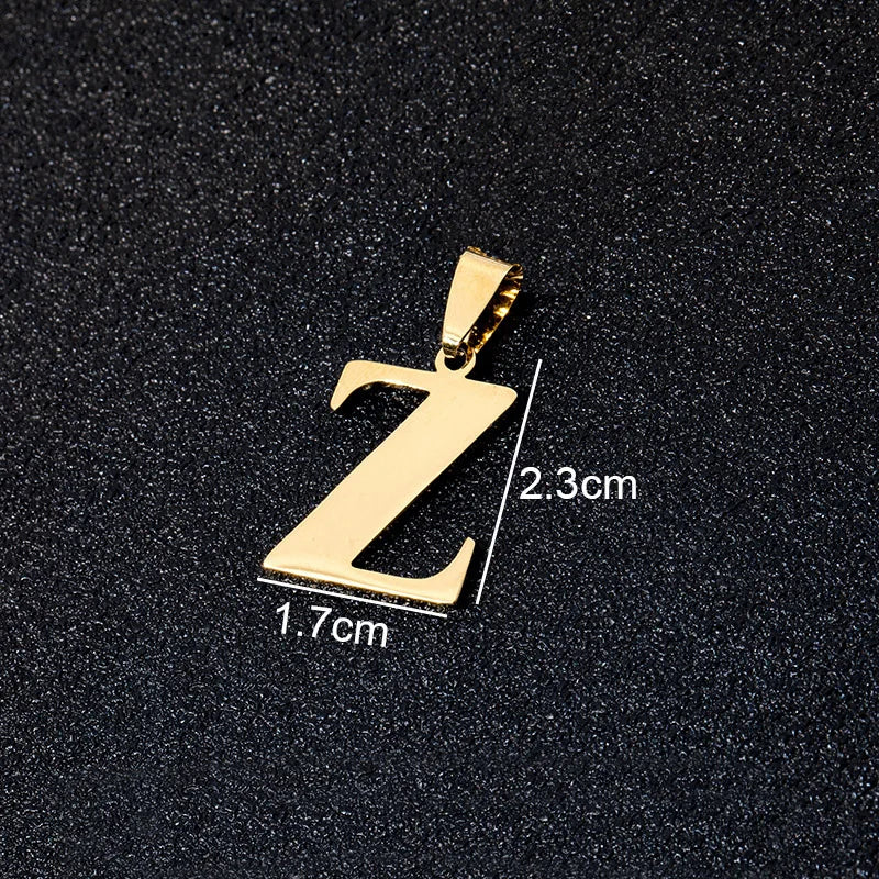 SONYA A To Z Stainless Steel 26 Letters Initial Pendant For Women Alphabet  DIY Pendants Friends Family Gifts