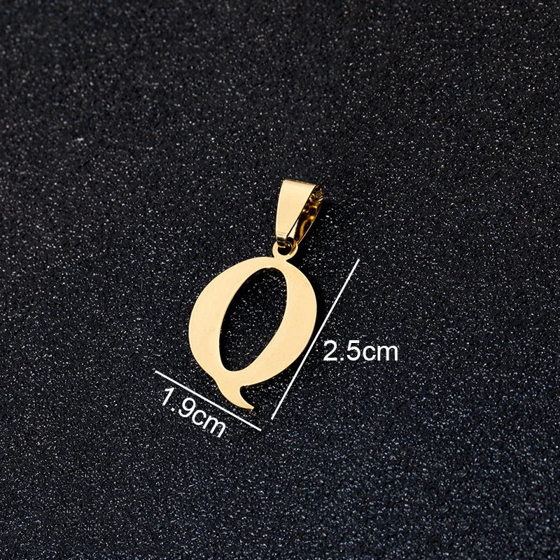 SONYA A To Z Stainless Steel 26 Letters Initial Pendant For Women Alphabet  DIY Pendants Friends Family Gifts