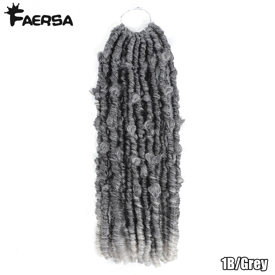 Butterfly Locs Crochet Braids Hair 14'' 18'' Distressed Faux Locs Crochet Hair 16Strands/pack Locs Pre-Twist Braiding Faersa