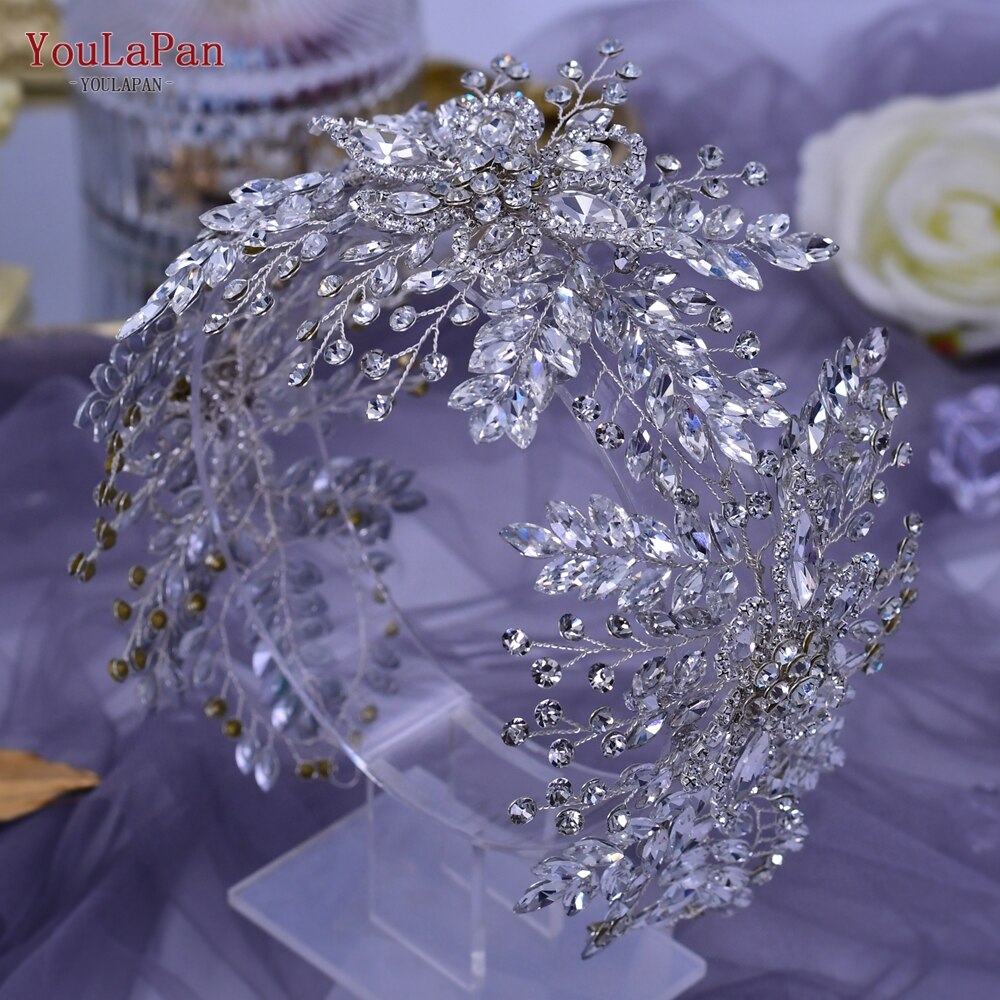 YouLaPan HP409 Wedding Woman Tiara Headdresses for Bridal Headband Wedding Hair Accessories Luxury Rhinestone Bride Headwear
