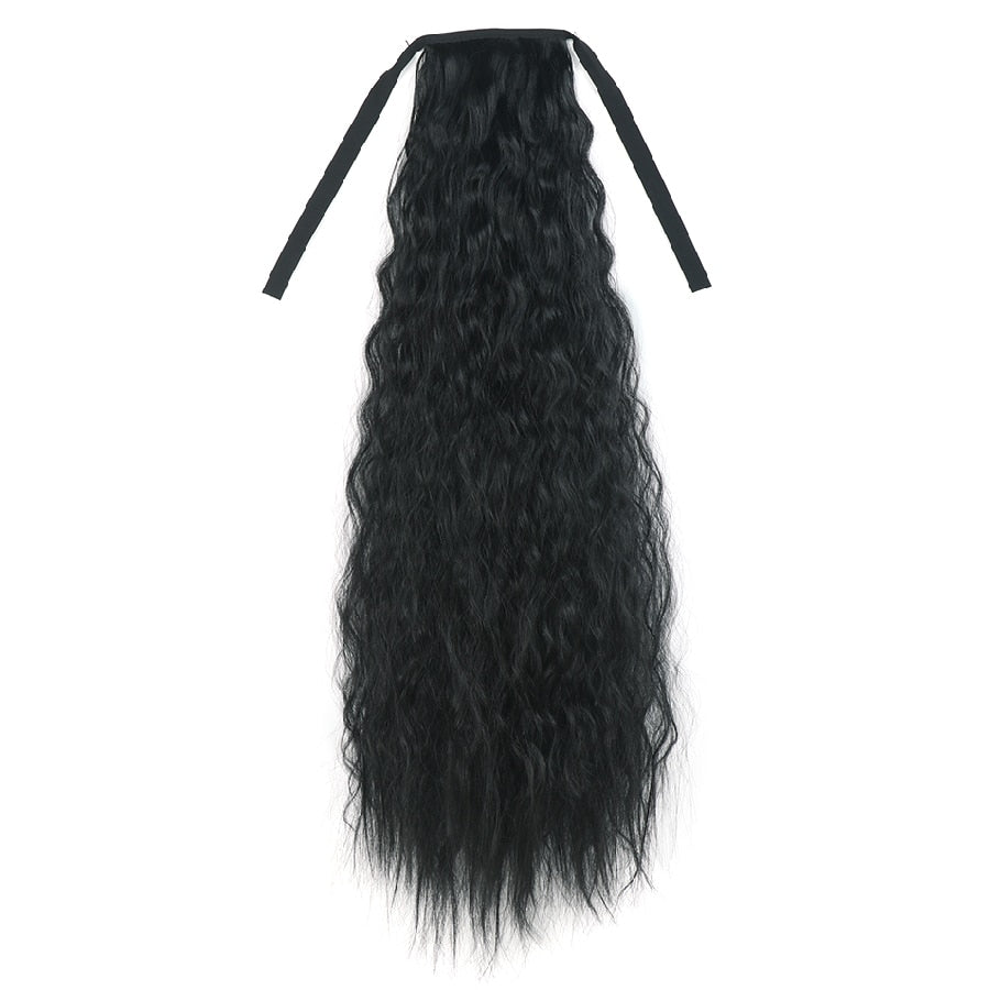 Hairpiece Ponytail Hair Extension for Black Women Afro Puff Kinky Curly Horse Tail Clip in Drawstring False Pigtail Synthetic
