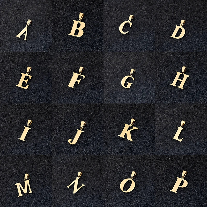 SONYA A To Z Stainless Steel 26 Letters Initial Pendant For Women Alphabet  DIY Pendants Friends Family Gifts