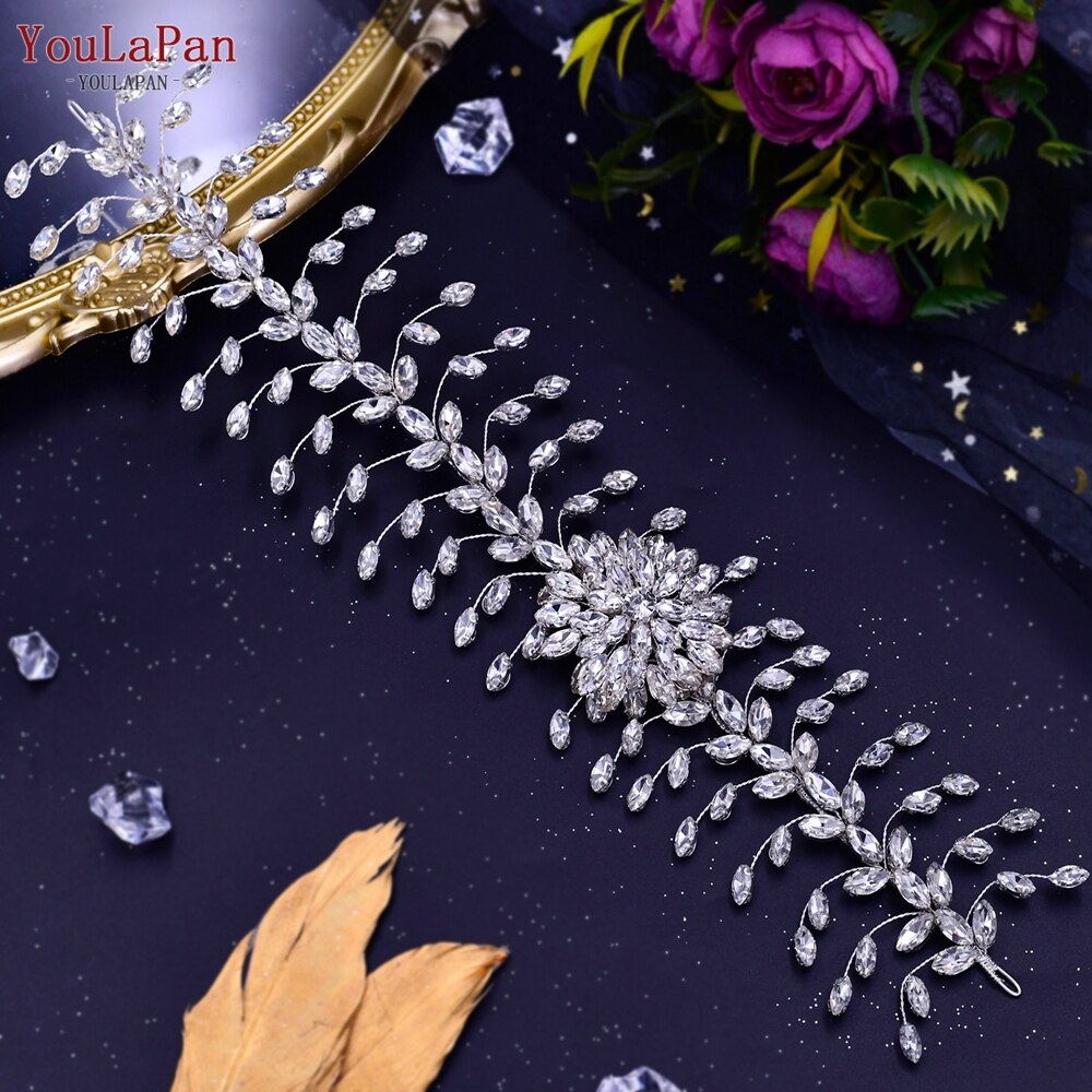 YouLaPan HP409 Wedding Woman Tiara Headdresses for Bridal Headband Wedding Hair Accessories Luxury Rhinestone Bride Headwear