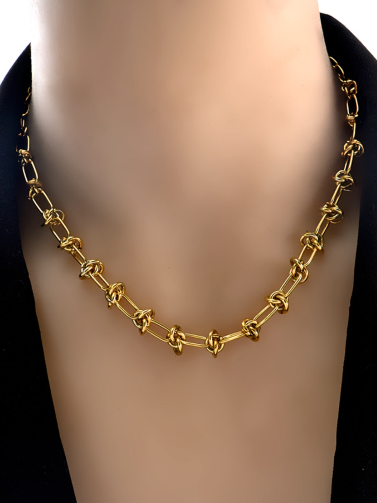Bath Street Style Knotted Titanium Steel Exaggerated Punk Necklace
