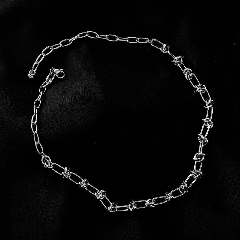 Bath Street Style Knotted Titanium Steel Exaggerated Punk Necklace