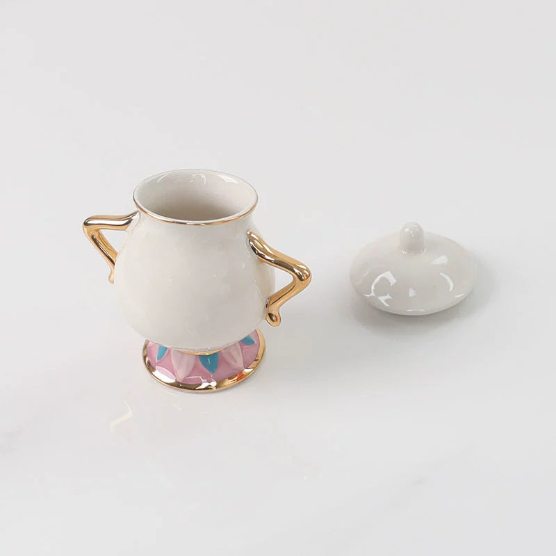 In Stock Gold-Plated Japanese Version Ceramic Cup Sucrier Teapot