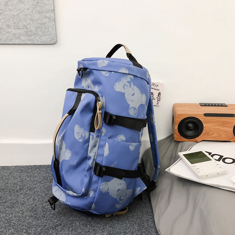 Short Distance Travel Bag Women's Large Capacity Multi-Purpose Luggage Bag Male Student Travel Backpack Sports Yoga Fitness Bag