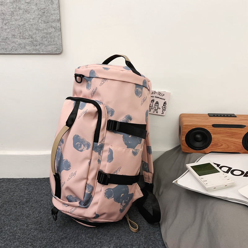 Short Distance Travel Bag Women's Large Capacity Multi-Purpose Luggage Bag Male Student Travel Backpack Sports Yoga Fitness Bag