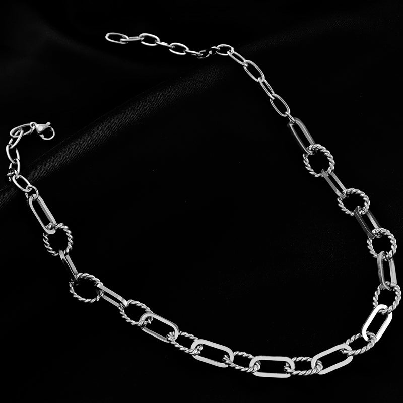 Bath Street Style Knotted Titanium Steel Exaggerated Punk Necklace
