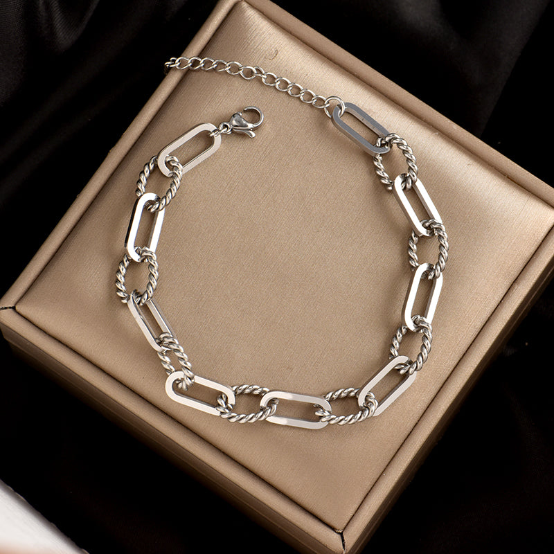Bath Street Style Knotted Titanium Steel Exaggerated Punk Necklace