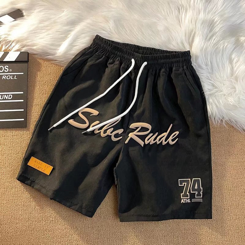 Hip-Hop Street Hiphop Letter Embroidered Casual Shorts