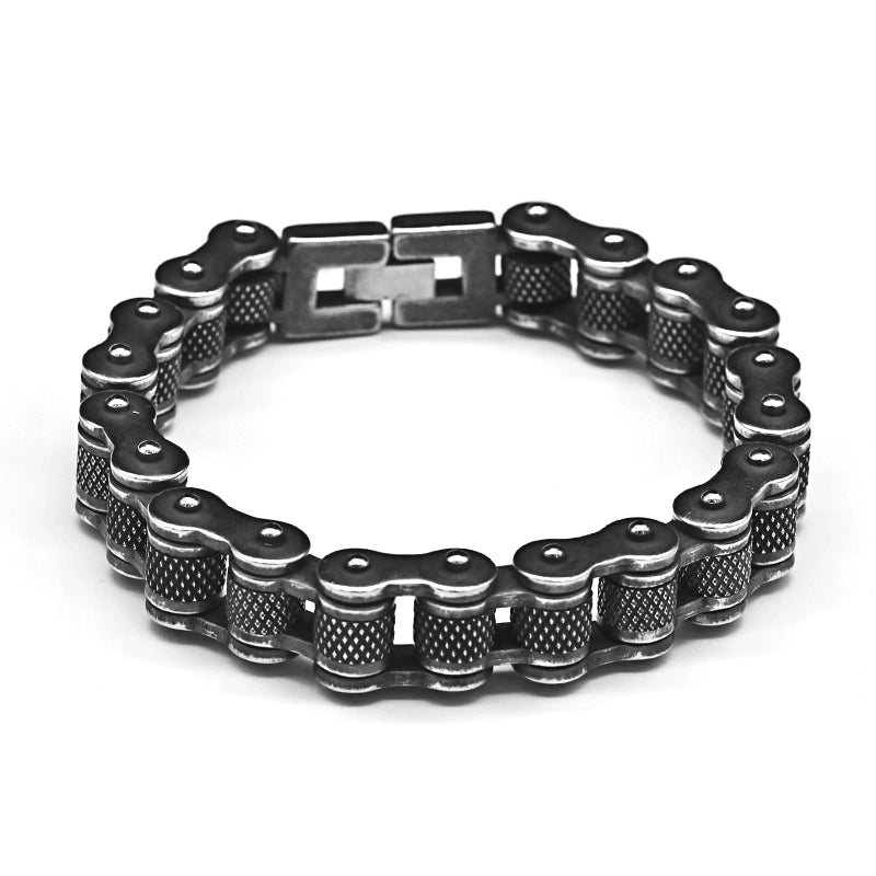 Personalized Motorcycle Bicycle Chain Titanium Steel Bracelet Men's Japanese and Korean Style Retro Hip Hop Trendy Hand Jewelry Creative Bracelet Street
