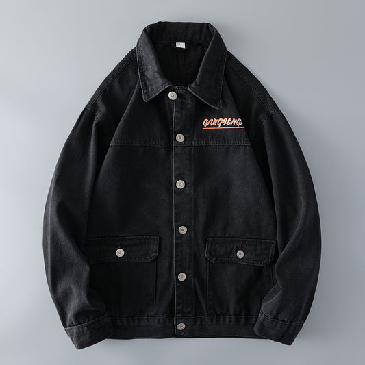 Fashion-Black Spring and Autumn Export Denim Jacket