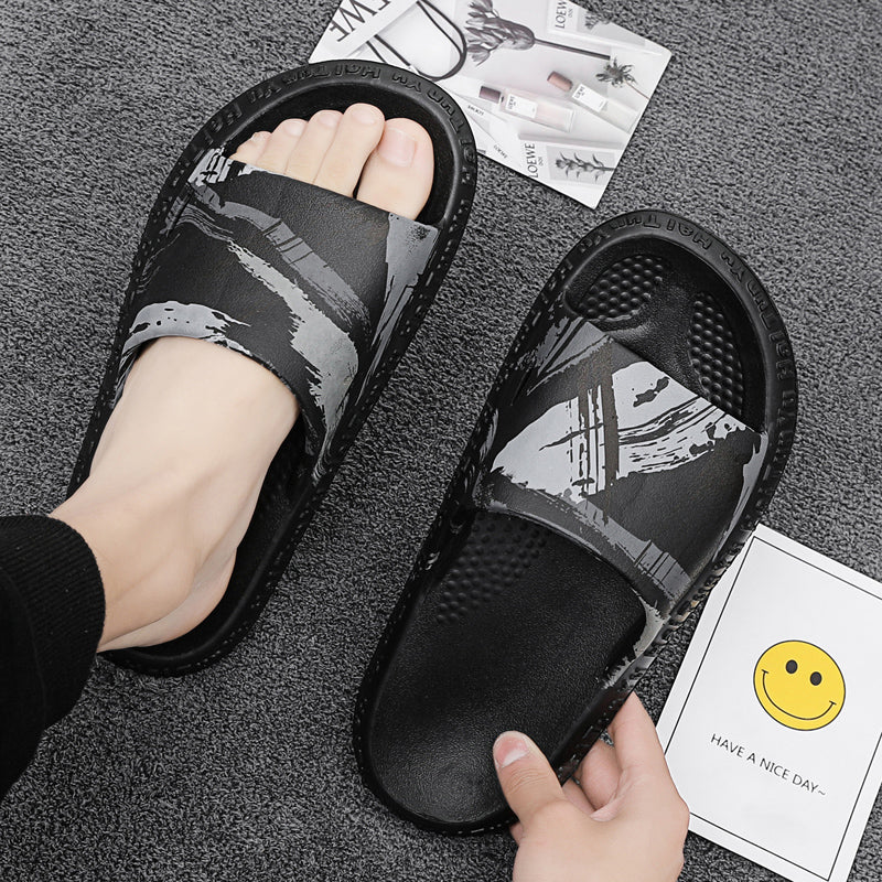 Summer Indoor Bath Sports Hard-Wearing Graffiti Slippers
