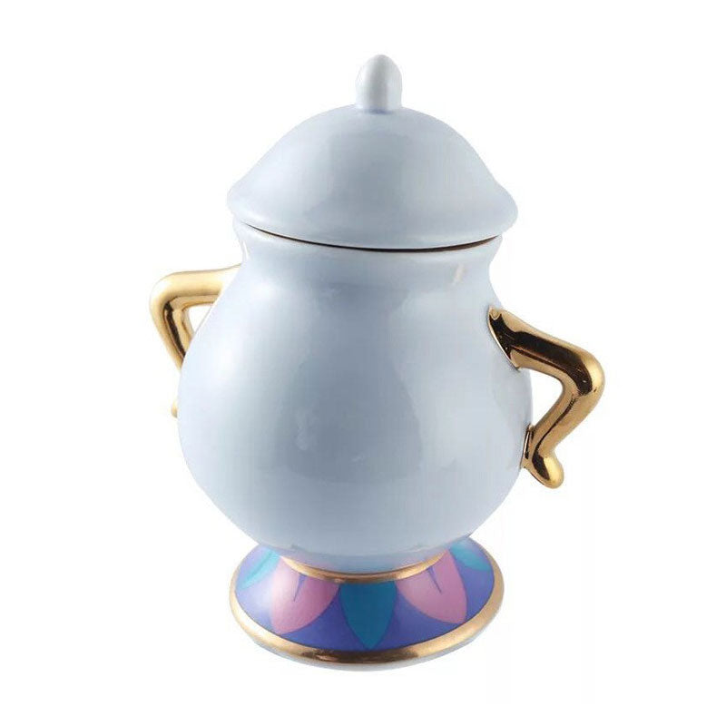 In Stock Beauty And The Beast Teapot Gold-Plated Teapot Japanese Tea Pot Wife Archie Cup Ceramic Cup Mug Sucrier