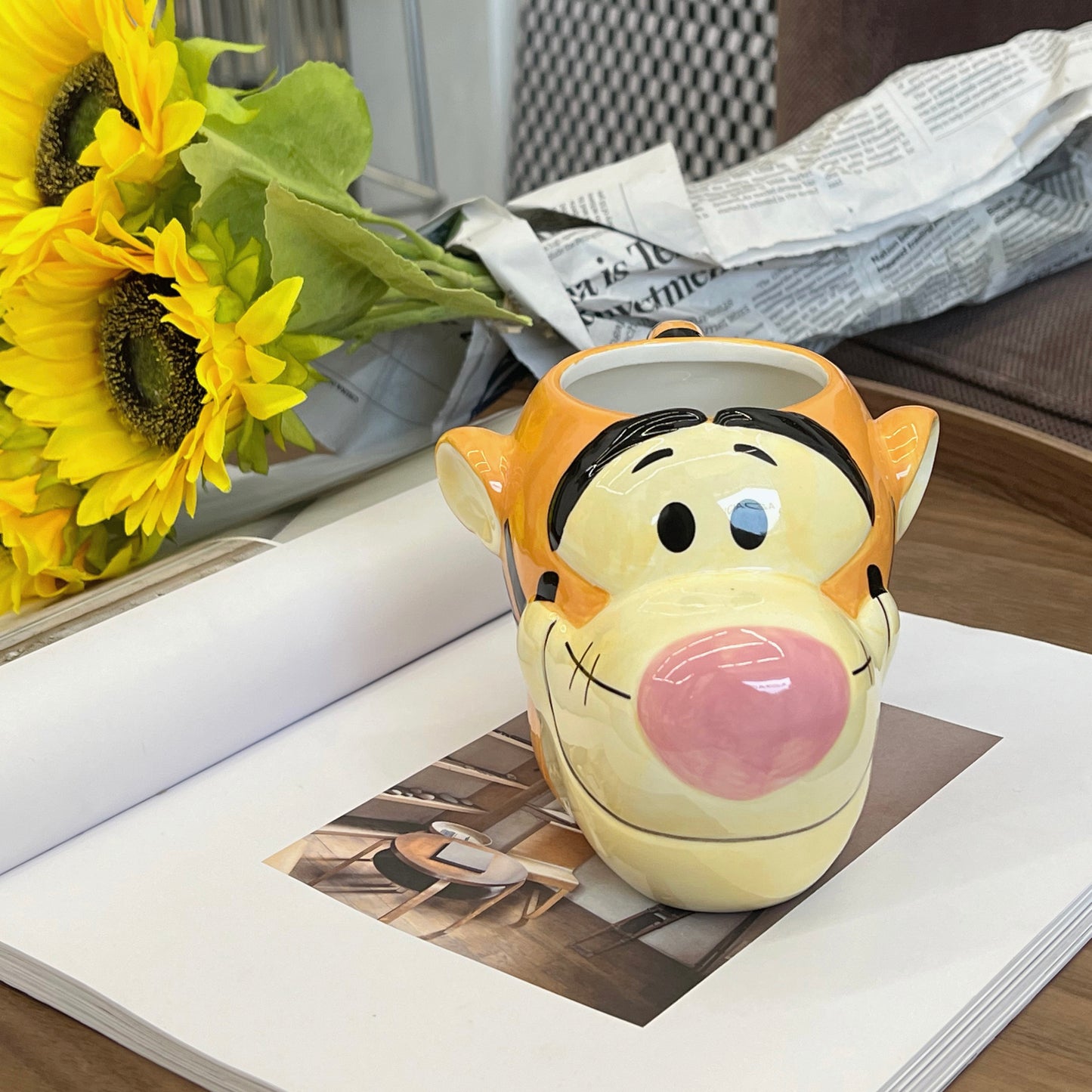 Ceramic Water Cup Large Capacity Winnie the Pooh Water Cup Winnie the Pooh Cute Cartoon Three-Dimensional Mug Creative Milk Cup