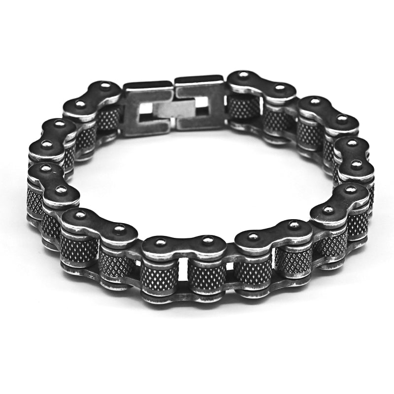 Personalized Motorcycle Bicycle Chain Titanium Steel Bracelet Men's Japanese and Korean Style Retro Hip Hop Trendy Hand Jewelry Creative Bracelet Street