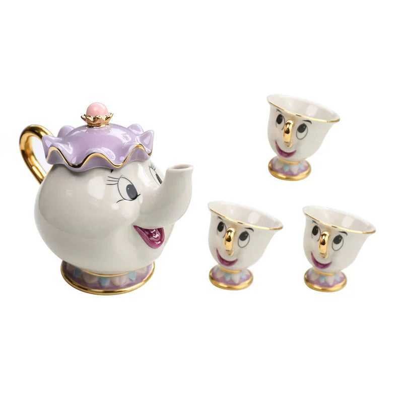 In Stock Gold-Plated Japanese Version Ceramic Cup Sucrier Teapot