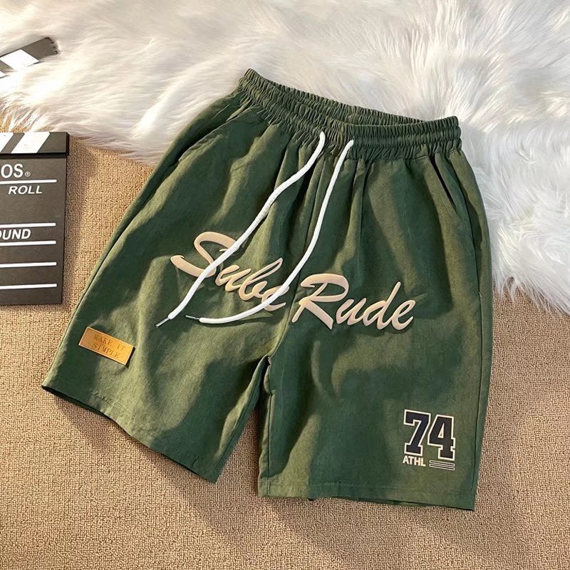 Hip-Hop Street Hiphop Letter Embroidered Casual Shorts