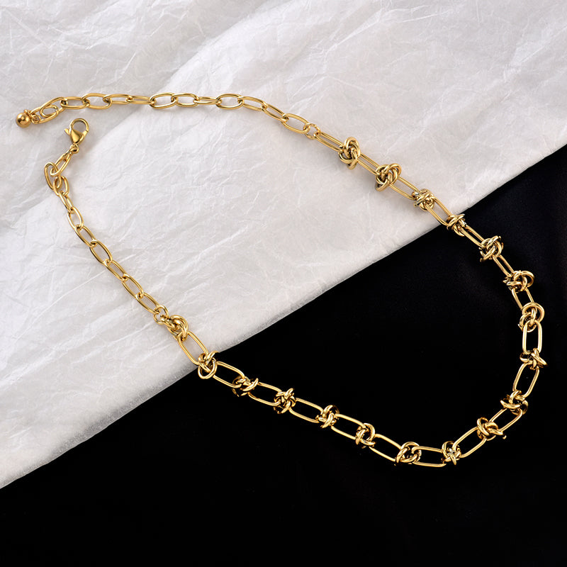 Bath Street Style Knotted Titanium Steel Exaggerated Punk Necklace