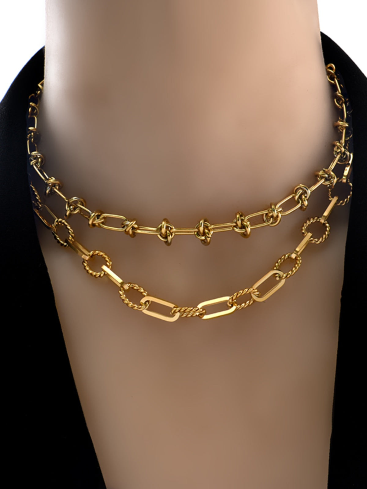 Bath Street Style Knotted Titanium Steel Exaggerated Punk Necklace