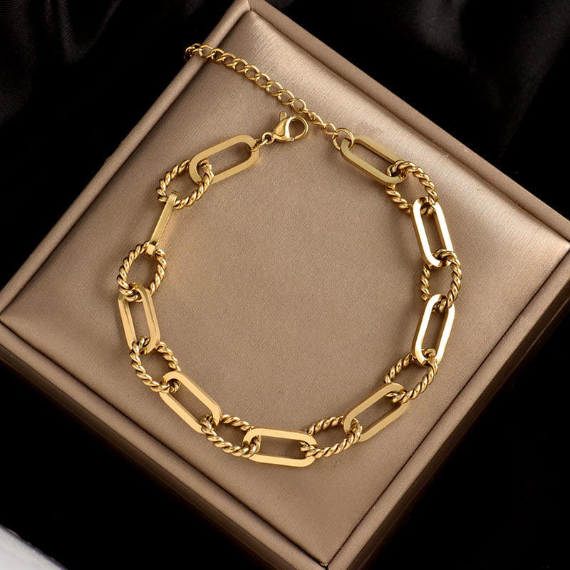 Bath Street Style Knotted Titanium Steel Exaggerated Punk Necklace