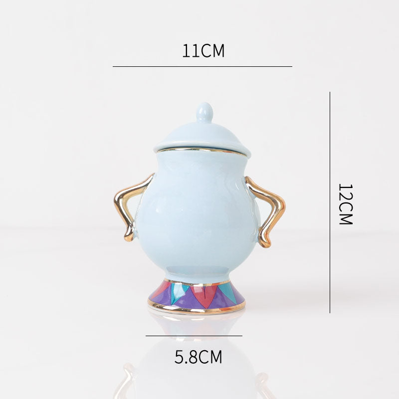 In Stock Beauty And The Beast Teapot Gold-Plated Teapot Japanese Tea Pot Wife Archie Cup Ceramic Cup Mug Sucrier