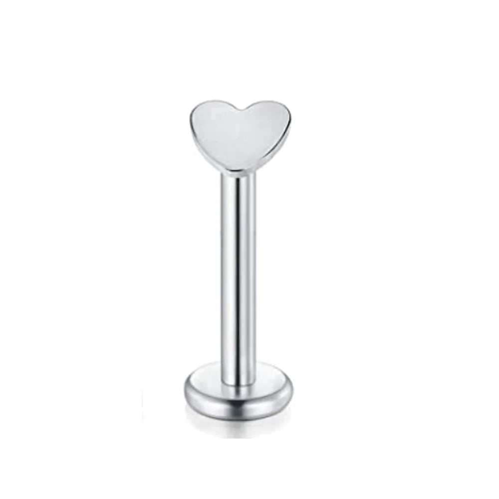 2PCS Surgical Steel Heart Ear Tragus Cartilage Piercing Mix Shape Labrets Lip Stud Ring Ball Lobe Earrings Body Piercing Jewelry
