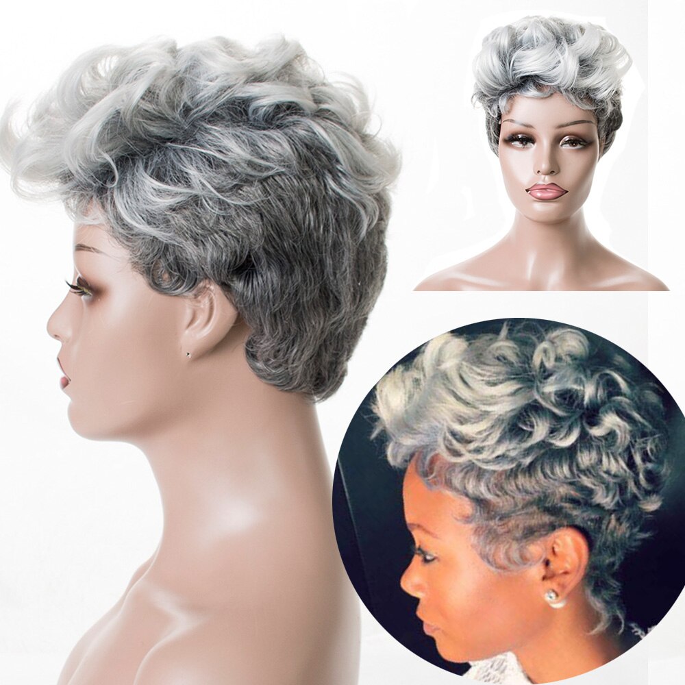 Fashion Short Kinky Curly Wig for Black Women Blonde To Black Synthetic Afro Curly Wig Natural As Real Hair Cosplay Party Peruca
