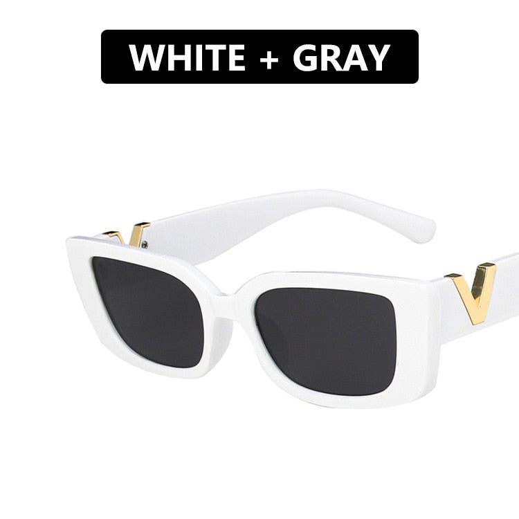 Retro Cat eyt Sunglasses Women 2023 Vintage Designer V Sun Glasses Men Fashion Rectangle Jelly Glasses Women lentes de sol mujer